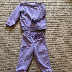 Primary.  Lavender Sweatshirt and Pants Set